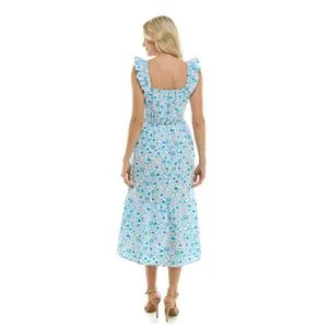 Draper James Square Neck Ruffle Strap Midi Dress‎ Size M thumbnail 2