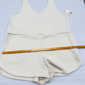All in Motion Womens Active Romper XL Cream Sleeveless V-Neck Pockets 018011580 thumbnail 6