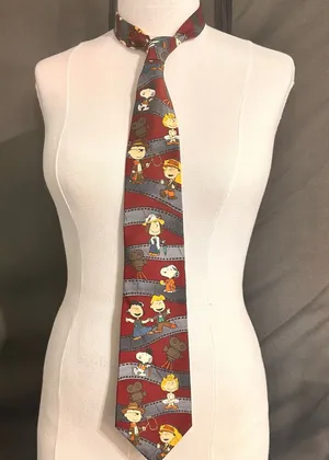 Peanuts Comic Vintage Silk Tie Unisex Snoopy Hollywood Salute Charlie Movie thumbnail 1