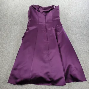 DaVinci Prom Dress Womens 14 Purple Satin Strapless Jeweled Band Formal Cocktail thumbnail 6