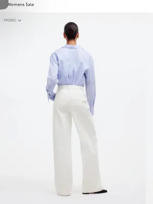 Madewell The Harlow White Wide-Leg Pants Size 30 thumbnail 3