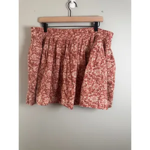 American Eagle Women XL Terracotta Floral Cotton Linen Smocked Mini Skirt Boho‎ thumbnail 4