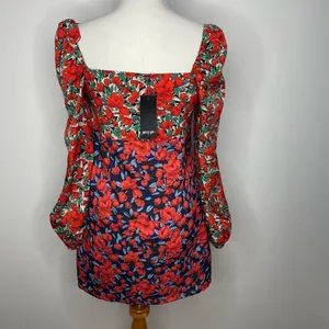 Nasty Gal- Red, Green, Black Steal the Show Floral Mini Dress thumbnail 2