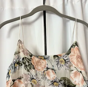 New Summer Floral Print Satin Barbie Sleeveless Midi Dress Size Medium thumbnail 6