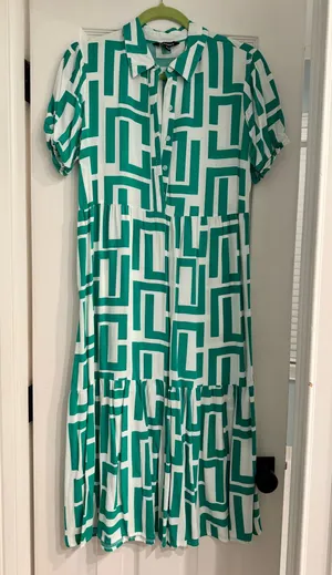 Women’s Green & White Dress thumbnail 1