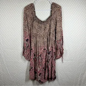 Anthropologie Maeve Brown‎ Pink Leopard Paisley Print Milo Dress thumbnail 8
