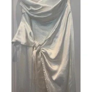 Selfie Leslie White Strapless Maxi‎ Dress Tie Front Formal Cocktail Party thumbnail 3
