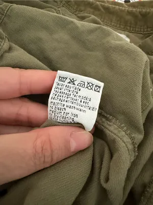LACOSTE Corduroy Military Green Button Down Shirt Sz 34 thumbnail 8