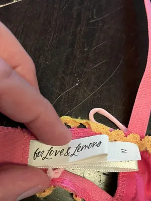 For Love & Lemons Bra Womens Medium Pink Lace Floral Balconette Underwire Sheer thumbnail 6