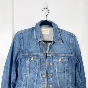 Madewell The Shrunken Stretch Jean Denim Jacket Classic Style Layering Blue S thumbnail 3