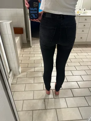 American Eagle black ripped jeans super hi-rise jegging thumbnail 3