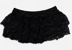 Black Lace Ruffle Mini Shorts Size M thumbnail 1