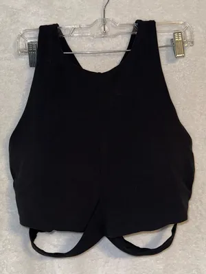 Athleta women’s size xl black Conscious Cut Out Crop sports bra thumbnail 1