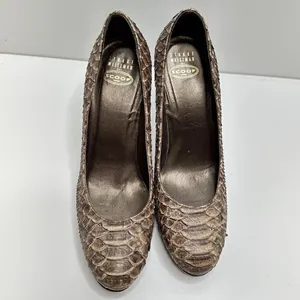 Stuart Weitzman for Scoop NYC Snakeskin Platform Pumps‎ Brown Python Heels 6M thumbnail 3