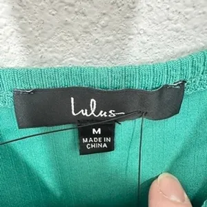 Lulus Ribbed V Neck Cropped Tank Top Teal‎ Green Size Medium NWT thumbnail 7