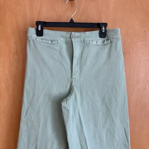 Madewell‎ The Emmett Wide-Leg Crop Pant: Welt Pocket Edition 30 X 27 Pistachio thumbnail 4