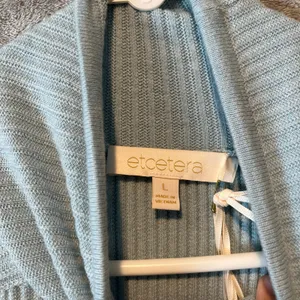 Etcetera Ribbed Knit Midi Sweater Dress Size Large Wool Blend Blue‎ New *Flawed thumbnail 7