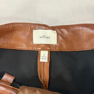 Wilfred Aritzia womens vegan leather Melina brown bootcut pants. Size 4. party thumbnail 2