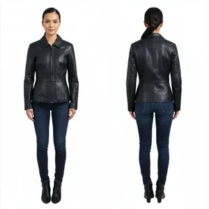 Wilsons Leather Pelle Studio Women Black Genuine‎ Leather Jacket Size S thumbnail 2