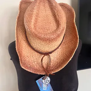 New w/tag Tidal Tom Straw Cowboy Hat, M/L thumbnail 2