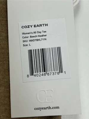 Cozy Earth Women’s All Day Tee Tan Beech Heather Large Short Sleeve Shirt NEW thumbnail 4