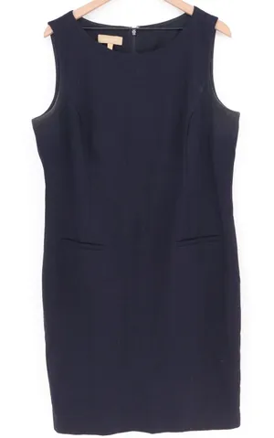 Talbots Dress Womens 16 Sleeveless Shift Navy Blue Faux Pocket Good thumbnail 1