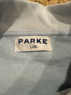 Parke Varsity mockneck sweatshirt birthday blue and pink L/XL thumbnail 3