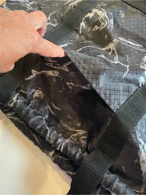 Thirty One Cinch Utility Tote Black Midnight Marble Reusable Double Strap thumbnail 8