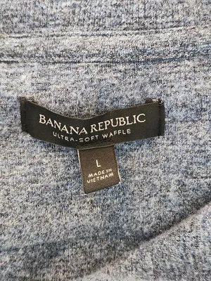 Banana Republic Womens Heather Blue Quarter Zip Pullover Sweater Size Large thumbnail 7