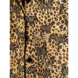 Maggy L Jacket 100% Silk Quilted Button Front Zebra Safari Lined Women's‎ 10 thumbnail 3