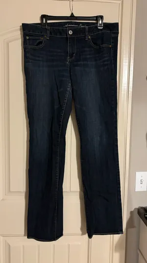Dark wash straight leg jeans American Eagle thumbnail 1