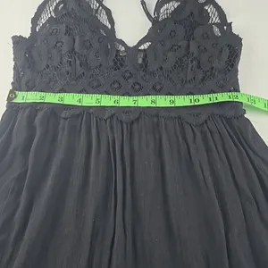 Free People -1211 Women's One Adella‎ Slip Lace Dress in Black Size Small thumbnail 12