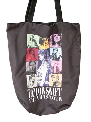 Taylor Swift Bag Eras Tour Black Book Tote Double Sided Graphics thumbnail 1