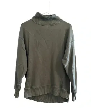 Aerie Oversized Olive Green Mock Neck Ribbed Pullover Sweater Sweatshirt // XXS thumbnail 1