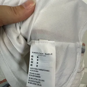 American Eagle AEO Linen Blend Striped Button Front Mini Dress Size Medium thumbnail 10