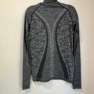 Lululemon Rest Less Pullover Gray Heathered‎ Black Seamless Long Sleeve M/L thumbnail 3