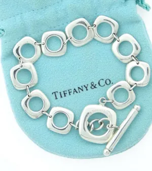 Rare Early Edition Tiffany & Co Elsa Peretti Cushion Link Bracelet 37g thumbnail 1