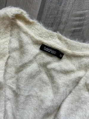 Boohoo Cream Long Open-Front Fuzzy Cardigan thumbnail 2