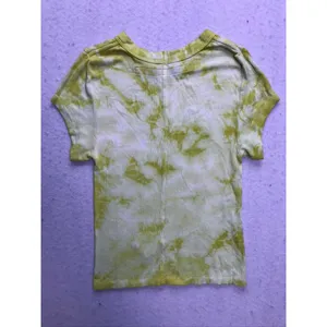 Enza Costa Ribbed T-Shirt Womens Small Lime Ionic Tie Dye Silk Short Sleeve Top thumbnail 10