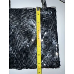 Vintage Miu Miu Hand Bag Black Sequins‎ See Photos G thumbnail 4
