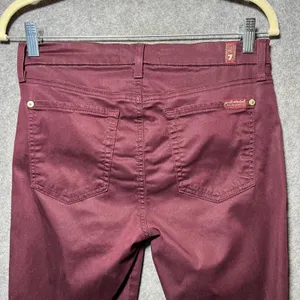 7 For‎ All Mankind b(air)Skinny Jeans Burgundy Wine Red Pants 27 Blair thumbnail 9