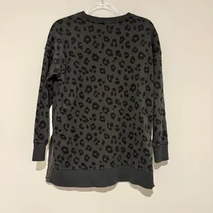 Old Navy cheetah leopard animal Print tunic Sweatshirt grey black size‎ XS thumbnail 2