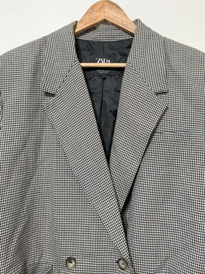 ZARA Houndstooth Blazer Size Medium Blogger Fav Women’s Double Breasted thumbnail 4