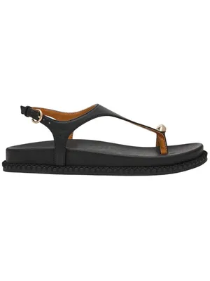 NWT DV Dolce Vita Pacey Round Toe Ring Footbed Flat Sandals PACEY Black 9M thumbnail 2