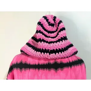 Alice + Olivia Zip Hoodie Womens‎ S Pink Black Tie Dye Crochet Excellent CC102 thumbnail 10