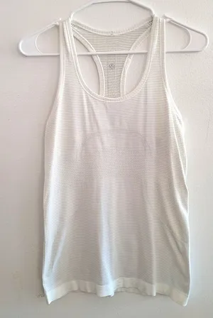 6 Swiftly Tech Racerback Tank Heathered White thumbnail 1