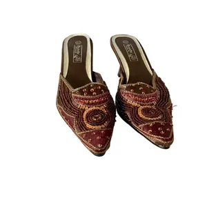 Beauty Max Jeweled Mules Brown Size 8.5 thumbnail 4