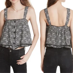 Free People Sweet Caroline Tank Blouse Size Small S Ruffle Dainty thumbnail 8