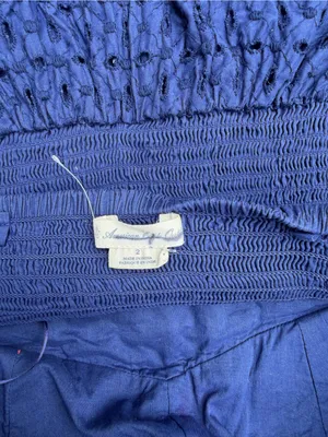 American Eagle Outfitters Strapless Eyelet Dress - Royal Blue thumbnail 3