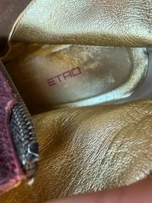 Etro Burgundy Calf Hair Ankle Booties Boot Leather Trim Stiletto Size 40 Women's thumbnail 6
